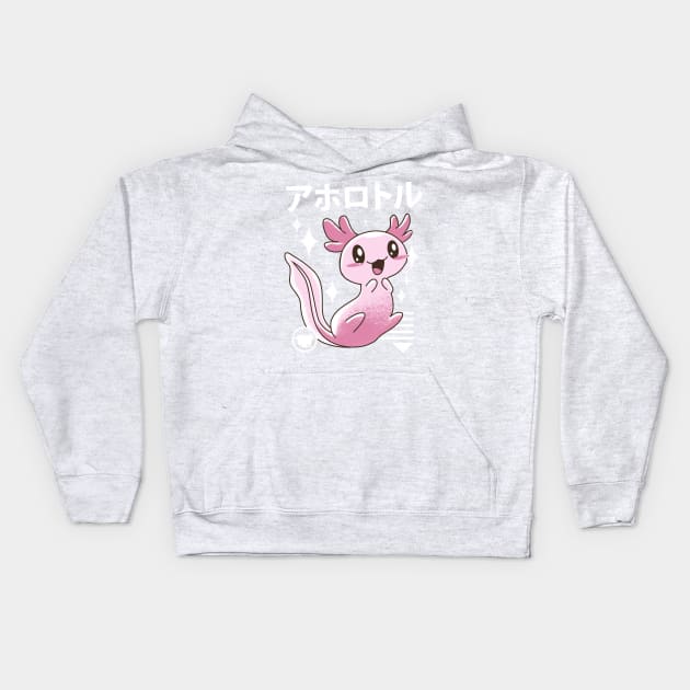 Kawaii Axolotl Kids Hoodie by Vincent Trinidad Art